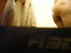 Gizli cam - banyoda olgun Fransız
